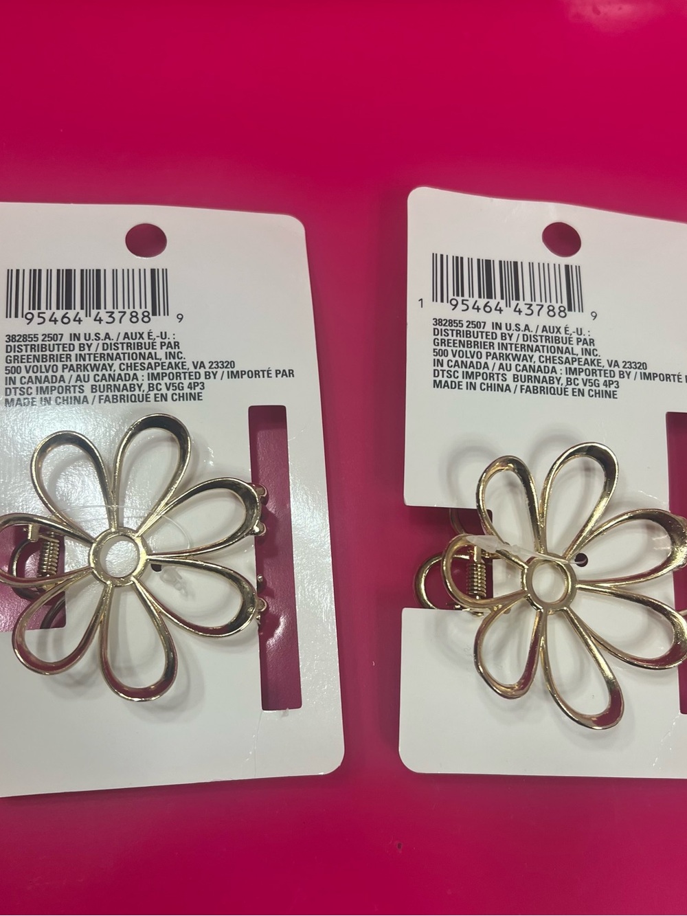 Gold Flower Hair Clips (2) - Fashion Hair Accessory - Picture 2 of 2